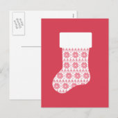 Winter gebreide kerst kous Briefkaart (Voorkant / Achterkant)