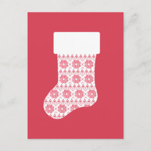Winter gebreide kerst kous Briefkaart