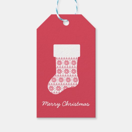 Winter gebreide kerst kous cadeau Labels Cadeaulabel (Voorkant)