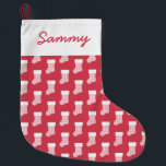 Winter gebreide kerst kous grote kerstsok<br><div class="desc">Het Winter Knit Christmas Stocking-ontwerp is gemaakt door Aubergine en Paarse met behulp van gemengde media. Dit feestelijke ontwerp is voorzien van een kerstkous met een wintergebreid patroon. Als u aangepaste kleuren of ontwerpassistentie wilt, neem dan gerust contact met mij op via aubergineandpurple@gmail.com.</div>