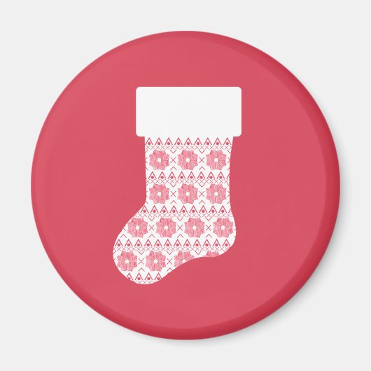 Winter gebreide kerst kous magneet (Voorkant)