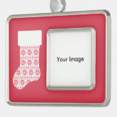 Winter gebreide kerst kous Ornament (Links)