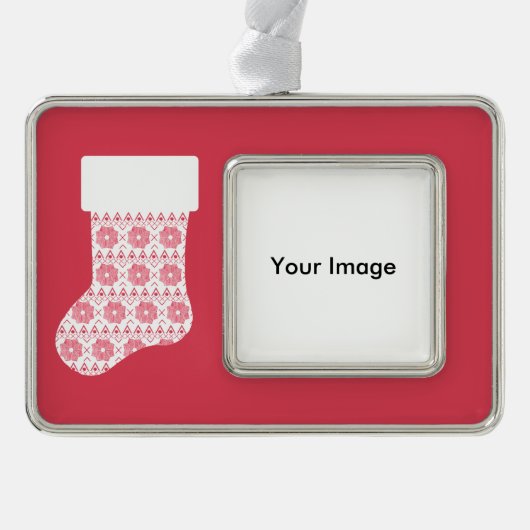 Winter gebreide kerst kous Ornament (Voorkant)