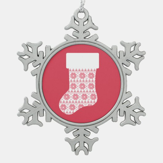 Winter gebreide kerst kous Ornament (Voorkant)