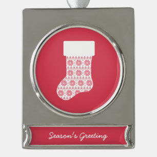 Winter gebreide kerst kous Ornament Verzilverd Banner Ornament