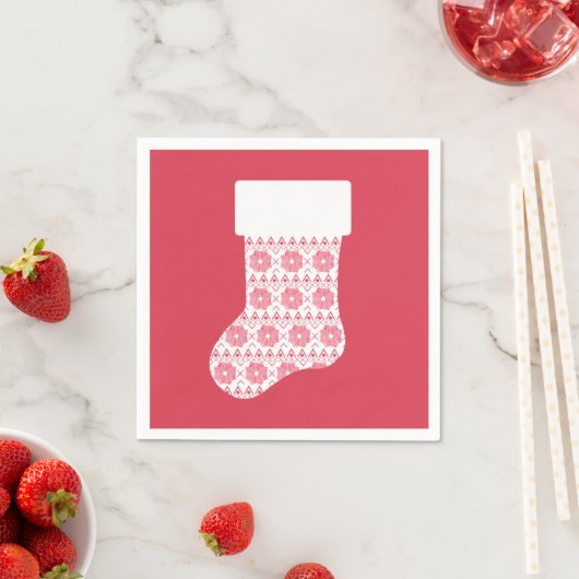 Winter gebreide kerst kous papier servetten (Insitu)
