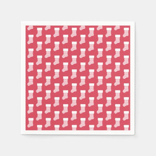 Winter gebreide kerst kous papier servetten (Voorkant)