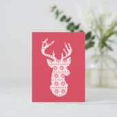 Winter gebreide kerst rendier Briefkaart (Staand voorkant)