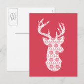 Winter gebreide kerst rendier Briefkaart (Voorkant / Achterkant)