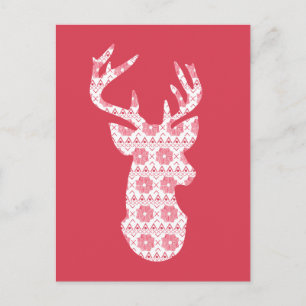 Winter gebreide kerst rendier Briefkaart