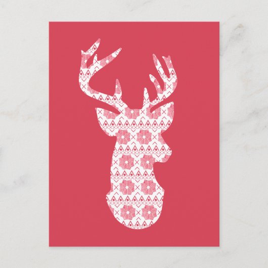 Winter gebreide kerst rendier Briefkaart (Voorkant)