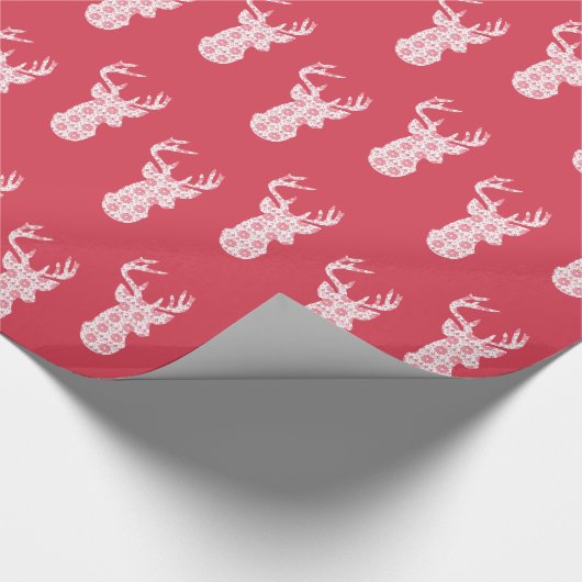 Winter gebreide kerst rendier inpakpapier (Hoek)