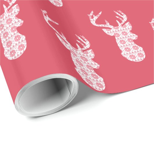 Winter gebreide kerst rendier inpakpapier (Rol Hoek)