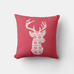 Winter gebreide kerst rendier kussen