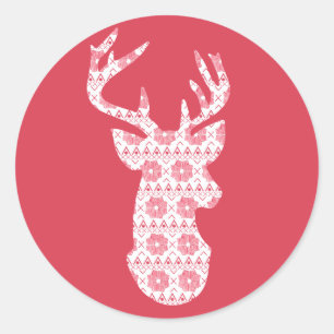 Winter gebreide kerst rendier Sticker