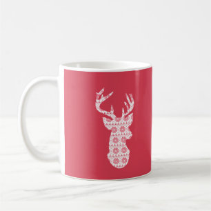 Winter gebreide kerst rendieren koffiemok