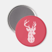 Winter gebreide kerst rendieren magneet (Voorkant / Achterkant)