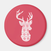 Winter gebreide kerst rendieren magneet (Voorkant)