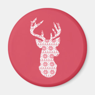 Winter gebreide kerst rendieren magneet