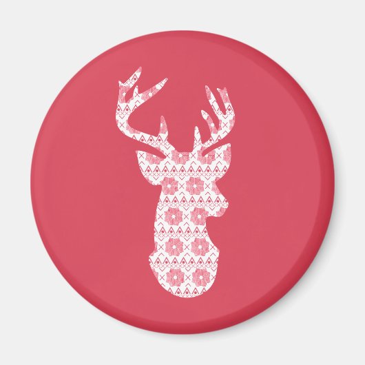 Winter gebreide kerst rendieren magneet (Voorkant)