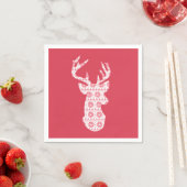 Winter gebreide kerst rendieren papier servetten (Insitu)