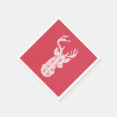 Winter gebreide kerst rendieren papier servetten (Hoek)