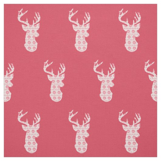 Winter gebreide kerst rendieren stof (Swatch)