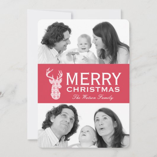 Winter gebreide kerst rendieren vakantie Kaart (Voorkant)