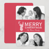 Winter gebreide kerst rendieren vakantie Kaart (Voorkant / Achterkant)