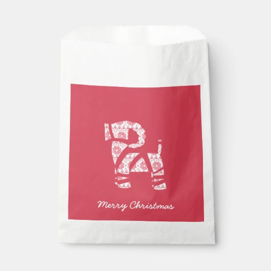 Winter gebreide kerst Yule Bock Favor Tassen Bedankzakje (Voorkant)