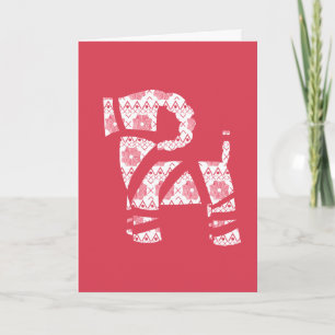 Winter gebreide kerst Yule Bock Kaart