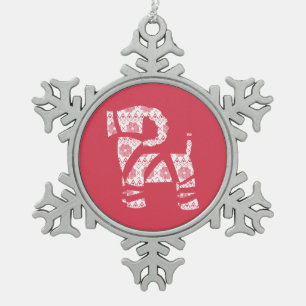 Winter gebreide kerst Yule Bock Ornament