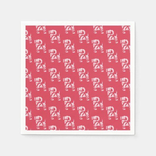 Winter gebreide kerst Yule Bock papier servetten (Voorkant)