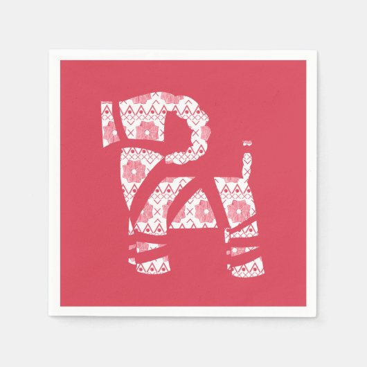 Winter gebreide kerst Yule Bock papier servetten (Voorkant)