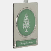 Winter gebreide kerstboom Ornament Verzilverd Banner Ornament (Rechts)