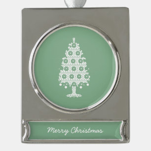 Winter gebreide kerstboom Ornament Verzilverd Banner Ornament