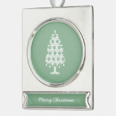 Winter gebreide kerstboom Ornament Verzilverd Banner Ornament (Links)
