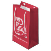 Winter gebreide Kerstmis Yule Bock Gift Bag Klein Cadeauzakje (Voorkant Gekanteld)