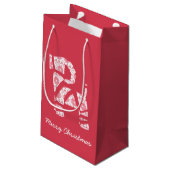 Winter gebreide Kerstmis Yule Bock Gift Bag Klein Cadeauzakje (Achterkant Gekanteld)