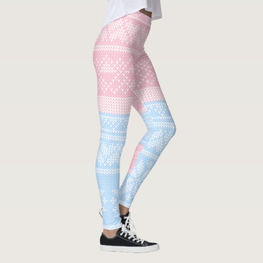 Winter gebreide kersttrui vakantiegeschenk leggings (Rechts)