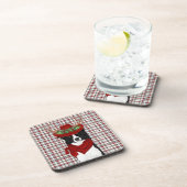 Winter Gedekte Border Collie Westerne Play Holiday Bier Onderzetter (Rechterzijde)