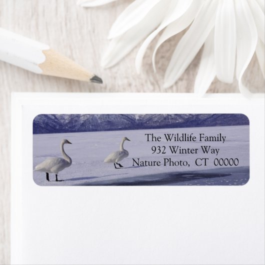 Winter Geese Merry Kerstrek Adres label (Insitu)