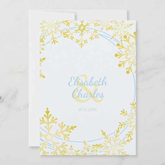 Winter geïnspireerd ontwerp voor trouwfeest met sn kaart (Voorkant)
