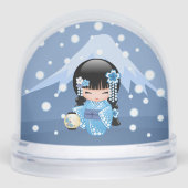Winter Geisha Girl Custom Photo Snow Globe Sneeuwbol (Voorkant)