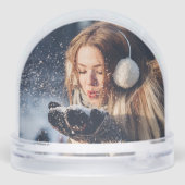 Winter Geisha Girl Custom Photo Snow Globe Sneeuwbol (Achterkant)