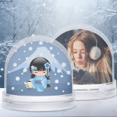 Winter Geisha Girl Custom Photo Snow Globe Sneeuwbol