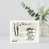 Winter Geisha Kat Briefkaart (Staand voorkant)