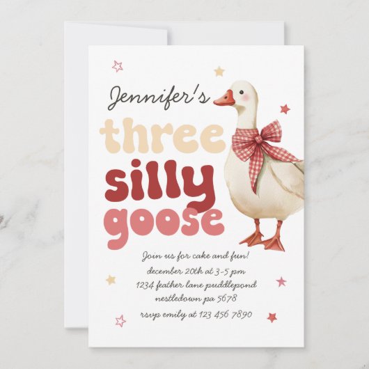 Winter Gekke Gans Kerstboog 3e Verjaardag Kaart (Voorkant)