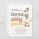 Winter Gekke Gans Kerstgroen 3e Verjaardag Kaart (Voorkant)