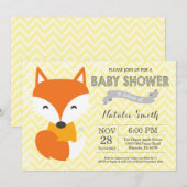 Winter Gele Vos Baby Shower Uitnodiging (Voorkant / Achterkant)
